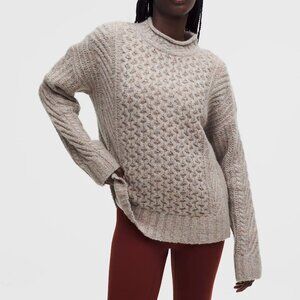 NWT $168 Lululemon Wool-Blend Cable-Knit Sweater -  Sz M